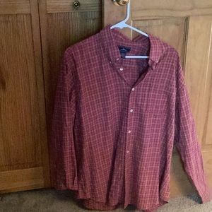 Red Dockers button down shirt with pocket